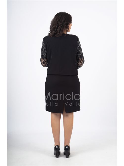 tubino con giacca ricamata PAOLA FORTI | PF6100NERO